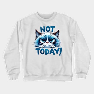 Not today Funny Cat Quote Hilarious Sayings Humor Gift Crewneck Sweatshirt